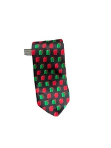 Holidays Christmas Pillar Candles Mens 100% Silk Tie Red Green Black - Picture 1 of 4