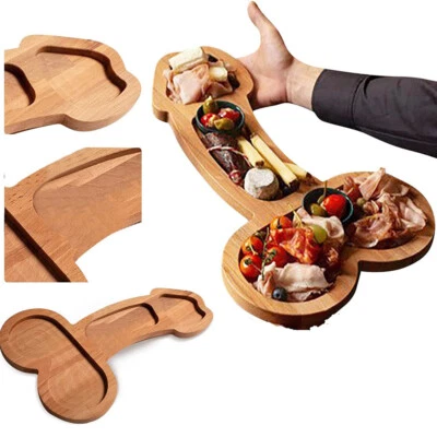 Novelty Penis Aperitif Cheese Board Charcuterie Platter Food Serving Tray Wooden - image 1 of 4