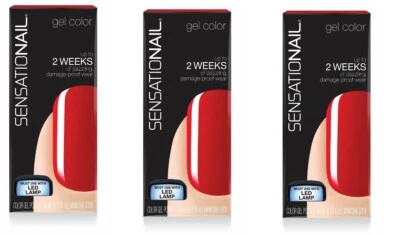 Esmalte en gel SensatioNail by Nailene Color - Rojo escarlata - 0,25 fl oz - X 3 - Nuevo en caja Foto 1 de 4