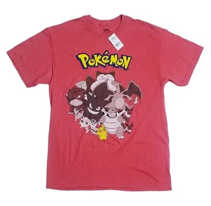 Pokemon Vintage 90s Style Faded Mens Tshirt Red Heather Medium NWT - Picture 1 of 5