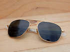 Vintage American Optical Aviator Gold Tone 57[]20 Men's Sunglasses made in U.S.A
