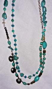 Silpada N3122 "Stone's Throw" Necklace Sterling Silver Turquoise 54" - Picture 1 of 5