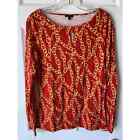 Talbots Blouse Womens Small Chain Print Pullover Career 90s Casual Y2K Keyhole