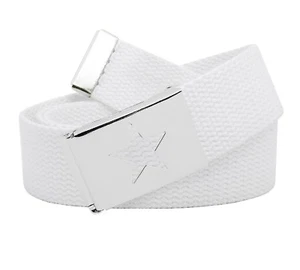 Build A Belt Men's Star Silver Flip Top 1.25" Wide Buckle with Canvas Web Belt - Picture 1 of 24