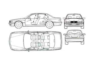 A4 Photo Blueprint BMW 7 Series E38 Sedan 1997 - Picture 1 of 1