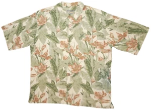 Pusser's Island Men's Hawaiian Shirt XL 100% Silk Short Sleeve Leaf Floral ๐
 - Picture 1 of 8