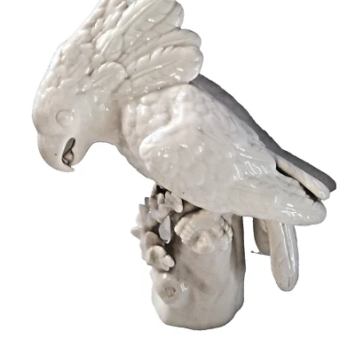 Antiguo pájaro cacatúa de cerámica blanca de Nymphenburg Josef Wackerle c1910 Foto 1 de 4