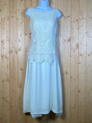 Vestido De Colección Lanz de Salzburgo Niveles Línea A Marfil Encaje Midi Boda Hada Boho 10 Foto 1 de 4