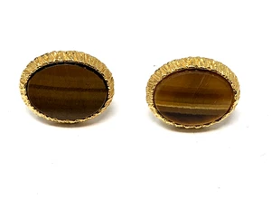 Gemelli JC occhio di tigre 1 pollice - Vintage - Foto 1 di 10