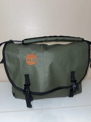 Timberland Mens Messenger Bag Water Resistant Outdoor Green Orange New With Tags - Image 1 of 4