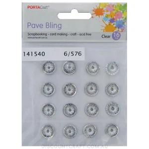 Pave Bling 14mm Round 16pk - Silver - Picture 1 of 1