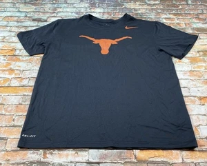 Texas Longhorns Shirt Adult Large Black Nike Drifit Football NCAA Tee Mens - Picture 1 of 11