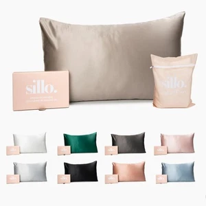 Silk Pillow Cases 2 Pack with Wash Bag – 22 Momme 6A Mulberry Silk for Hair &... - Picture 1 of 8