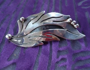 Hecho En Mexiko Sterling Blatt Brosche Anstecknadel STERLING fließendes Design KOSTENLOSER VERSAND - Bild 1 von 5