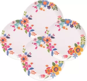 Karma 7.75 inches Dessert Plates Set of 4 Reusable Dishwasher Safe Plates - Picture 1 of 6