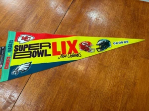 2025 Phila. Eagles vs K.C. Chiefs Superbowl LIX Match-Up Pennant--02/09/25 - Picture 1 of 3