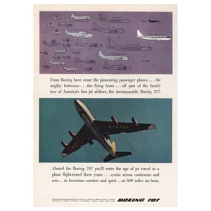 1957 Boeing 707: Pioneering Passenger Planes Vintage Print Ad - Picture 1 of 1