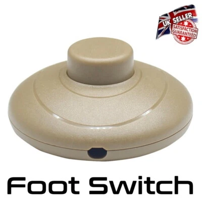 Foot Floor Switch In Line Push Button Press For Lamp Light in Gold - Image 1 of 4