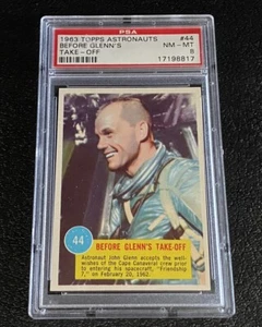 PSA 8 1963 Topps Astronauts 3D Back #44 John Glenn Rookie Card Before Glenn’s - Picture 1 of 2
