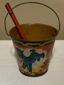 Vintage Tin Child’s Sand Pail w/Shovel - Picture 1 of 6