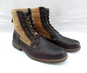 VTG LEVI'S BROWN LEATHER & CANVAS RUGGED COMBAT STYLE BOOTS MEN'S Sz 13 NICE!! - Picture 1 of 10