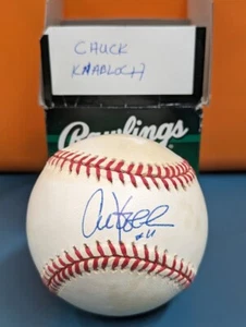 CHUCK KNOBLAUCH Yankees Signed Official Major League Baseball Autographed MLB - Picture 1 of 2