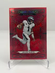 2023 PANINI OBSIDIAN FOOTBALL JALEN HURTS 51/90 RED FLOOD NO. 81 EAGLES - Picture 1 of 2