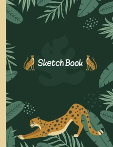 Cheetah Sketchbook: 100 Blank Page Notebook for Girls, Boys and Artists to Drawi - Picture 1 of 1