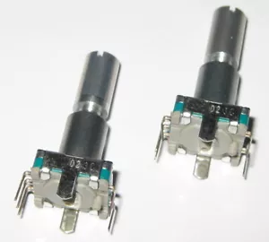 2 X Alps Endless Rotation Vertical 30 Detent Encoder w Mom N.O. SPST Push Switch - Picture 1 of 7