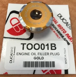 DUCABIKE Engine Oil Cap -Gold - TOO01B Made in Italy By Ducabike - Picture 1 of 1