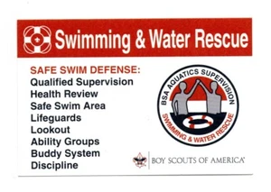 Swimming & Water Rescue Certification Card (2011 Print), Red/Blue/White Card - Picture 1 of 2