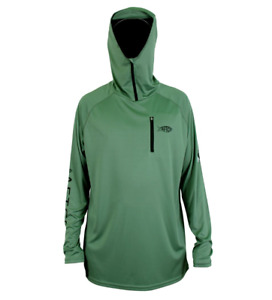 AFTCO JASON CHRISTIE HOODED LS PERFORMANCE LS SHIRT - OLIVE