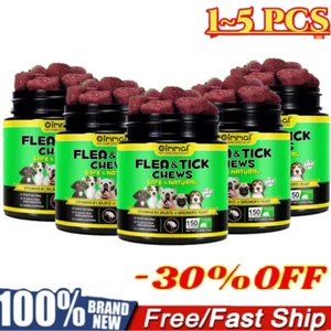 Flea and Tick Natural Prevention for Dogs Chewable, Flea & T ick 150 Chews  C1U8 - Bild 1 von 15