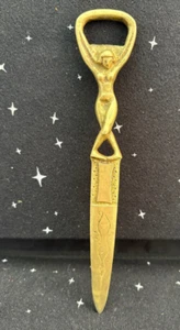 VTG Brass Letter Opener/Bottle Opener Lady Dancer 7.5" Japan 1970's - Picture 1 of 6