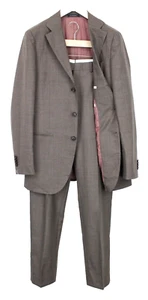 Suitsupply La Spalla Hombre Traje UK40L un Solo Pecho Lana Pura Marrón 2 Pieza - Imagen 1 de 16