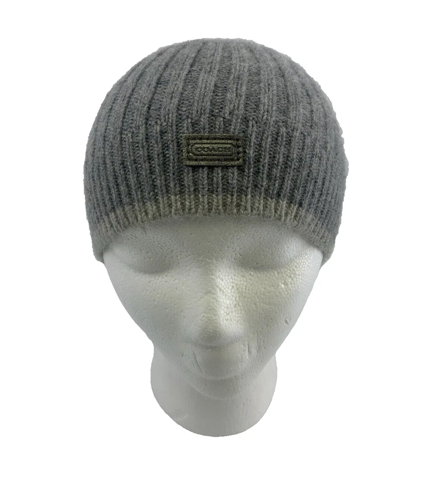 Gorro Coach Lana Angora Cachemira Tejido Gris Talla Única Mujer Acanalado Elástico Foto 1 de 4