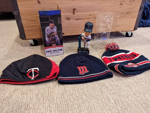 Paul Molitor Minnesota Twins Bobblehead Doll Success Promotions And Beanie Hats Cover