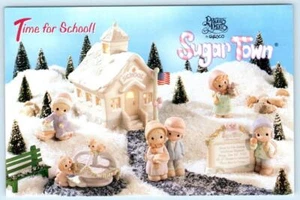 PRECIOUS MOMENTS Advertising SUGAR TOWN School House 1997 4"x6" Postcard - Picture 1 of 2