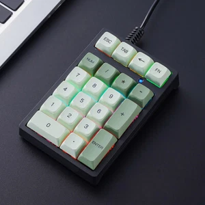 Mini USB Mechanical Numeric Keypad RGB Backlight 21 Keys Numpad Keyboard PBT/ABS - Picture 1 of 14