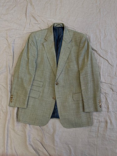 Blazer Burberrys Vintage anni '90 uomo beige lana verde taglia 50 L
