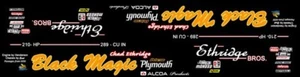 Black Magic 1965 Comet 1/18th Scale NHRA Drag Waterslide Decal - Afbeelding 1 van 2