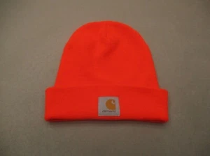 Carhartt One Size Unisex Adult Orange Stretch Knit Cuffed Winter Beanie Hat 9J - Picture 1 of 4
