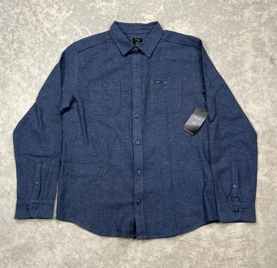Camisa RVCA Para Hombre Franela Botón Cosecha Neps Manga Larga Bolsillos - Talla L - $70 Foto 1 de 4