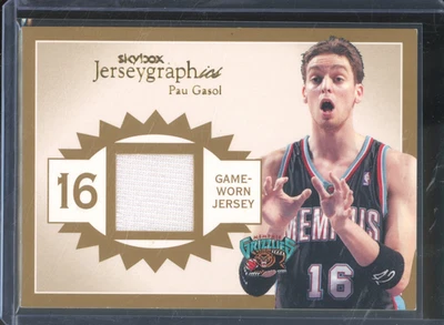 2003-04 Fleer Skybox PAU GASOL #J-PG Jerseygraphics Gold Patch /50 Grizzlies - Image 1 of 2