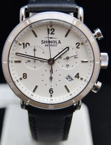 SHINOLA Detroit Chronograph All Stainless Steel Mens 40mm Quartz Watch w/ Box - Picture 1 of 12