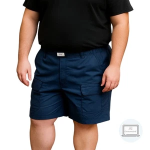 Columbia Mens Half Moon Short Navy Blue Pockets Elastic Waist Size XXL | L8 - Picture 1 of 12