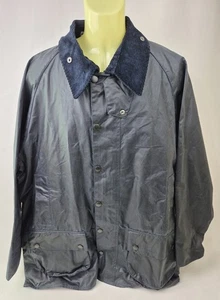 Barbour Men's Navy Blue Beaufort Regular Fit Weatherproof Waxed Jacket Size 46 - Picture 1 of 7