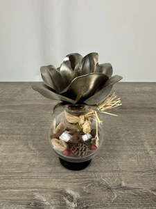 Jan Barboglio Glass Vase Flower Small Hand Forged w/ Bottle Topper - Picture 1 of 7