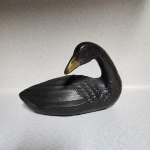 Goose Figurine Sculpture Black Bronze Resin by Metal Letters Farmhouse Decor - Picture 1 of 7