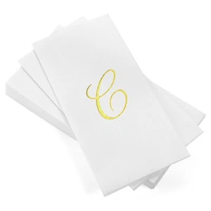 AMERICAN HOMESTEAD Einweg Handtücher - Goldfolie Monogrammiert Gäste Napki... - Bild 1 von 8